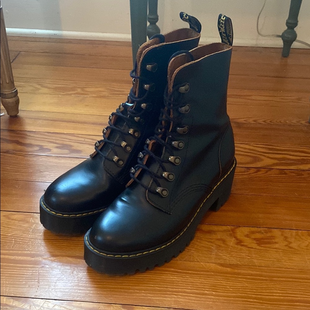 Black Leather Lace-Up Doc Martens Boots